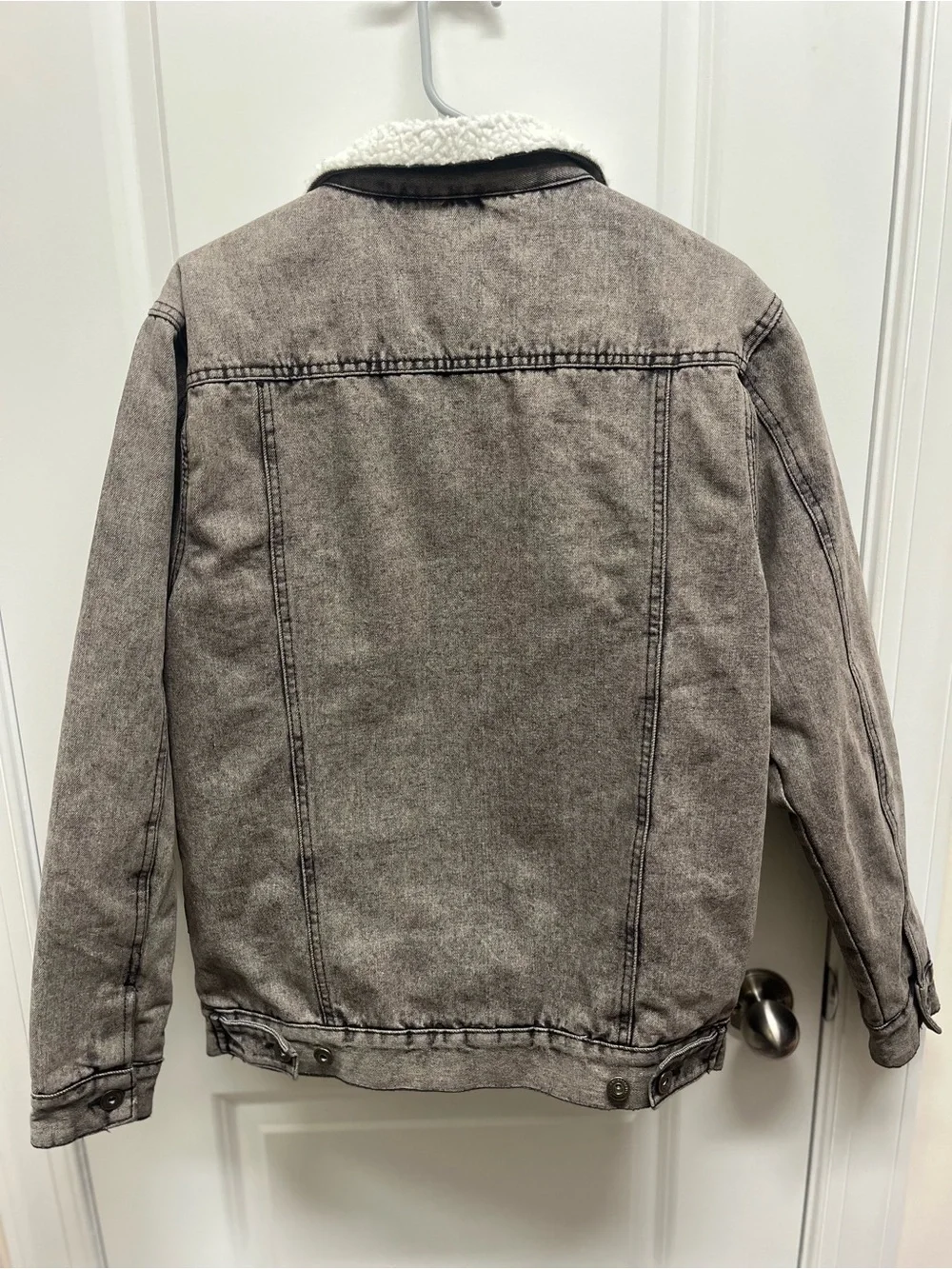 Brooklyn Cloth Stonewashed Gray Denim Sherpa Trucker Jacket Men’s M